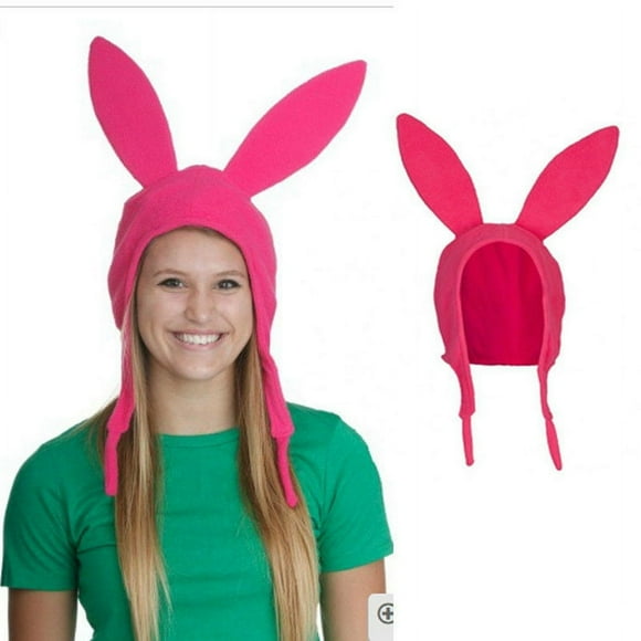 Family Matching Hat Louise Bunny Ears Cosplay Beanie Pink Hat Mom Girl Kid Funny