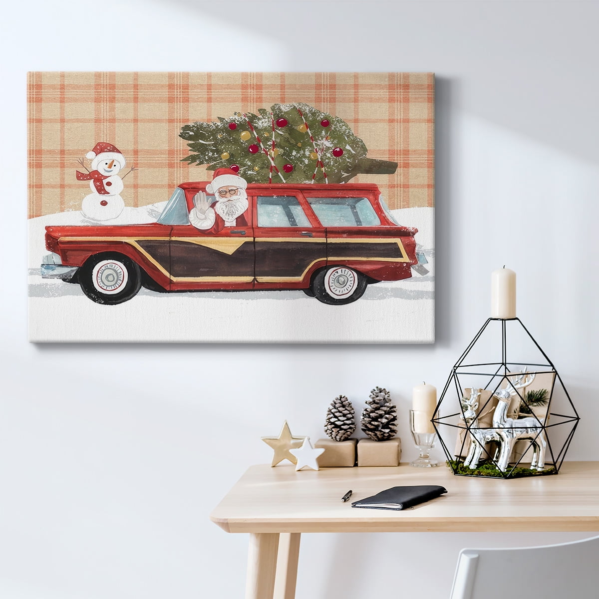 Santa on Wheels I- Gallery Wrapped Canvas