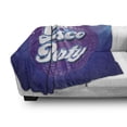 thumbnail image 3 of 70s Party Soft Flannel Fleece Blanket, Retro Lettering on Disco Ball Night Club Theme Dance and Music Art Print, Cozy Plush for Indoor and Outdoor Use, 60" x 80", Purple Blue White, by Ambesonne, 3 of 6