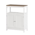 thumbnail image 6 of S-HOME Storage Cabinet with Double Doors in White, Free-Standing Design, Adjustable Shelf for Bathroom or Kitchen Use, 6 of 6