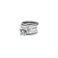 thumbnail image 2 of Gem & Harmony Aquamarine Double Heart Ring 2/5 Carat (Ctw) in Sterling Silver for Women, 2 of 5