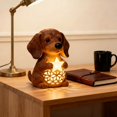 thumbnail image 4 of Cute Dog Tabletop Night Light with Vintage Star,Resin Puppy Lamp,3D Cute Pet LED Table Lamps for Bedroom Nursery Desk,Gift for Dog Lovers, 4 of 8