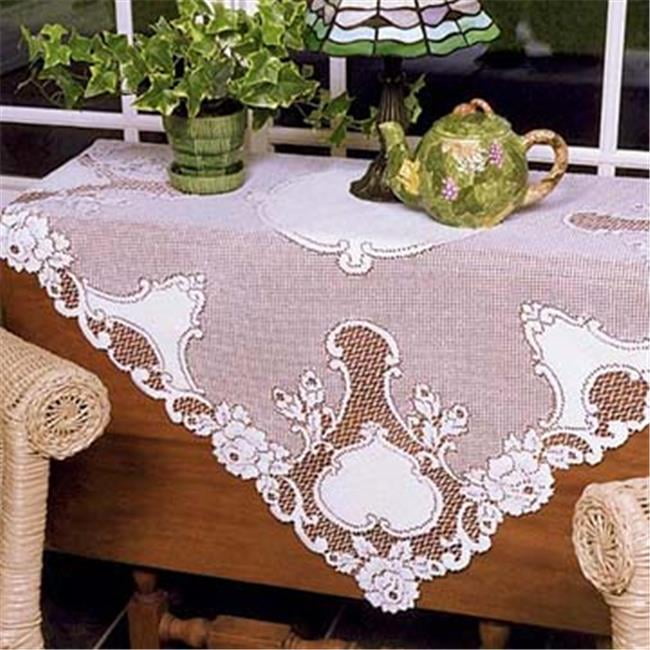 Pink Princess Rose Sheer  Lace table Runner Doily  53" 