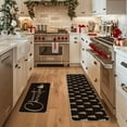 thumbnail image 2 of Artoid Mode Black Xmas Tree Merry Christmas Kitchen Mats Set of 2, Winter Home Decor Low-Profile Kitchen Rugs for Floor - 17x29 and 17x47 Inch, 2 of 6