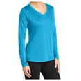 thumbnail image 5 of Yellow Rooster Women's Long Sleeve PosiCharge Competitor V-Neck Tee Atomic Blue S, 5 of 7