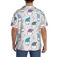 thumbnail image 3 of Lsque cute winter Gnome print Men's Cuban Collar Short Sleeve Shirt Summer Beachwear Casual Button Down Fashionable Vacation Leisure Shirt-X-Large, 3 of 7