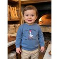 thumbnail image 4 of RUINIXCW Toddler Baby Boy Girl Silly Goose Outfit Infant Baby Girl Boy Fall Sweatshirt Clothes Goose Letters Embroidery Long Sleeve Crew Neck Pullover Tops, 4 of 9