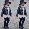 thumbnail image 5 of Godderr Newborn Baby Leather Jacket for Girls Autumn Motorcycle Faux Leather Coat Toddler Bomber PU Soft Leather Jackets for 9M-6T, 5 of 9