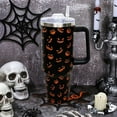 thumbnail image 2 of 40oz Halloween Tumbler with Handle, Halloween Gifts for Men & Women Pumpkin Ghost Face Print Cups with Lids and Straws Stainless Steel Insulated Water bottle Coffee Travel Mug, 2 of 6