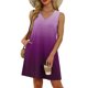 thumbnail image 4 of Vestido Corto para Mujeres Verano sin Mangas Cuello en V, Impresión de Moda con Bolsillos, Poliéster de Algodón Casual, 4 of 9