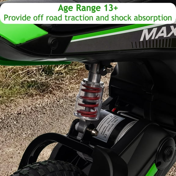 TROPOW 24 Volt Ride On Toys for Boys,Electric Dirt Bike for Kids - 350W Ride On Motorcycle, Ages 5 , Up to 14.29 MPH, 2-Speed Modes, Max Weight 135 Lbs, Green#2
