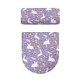 thumbnail image 2 of HELLHERO Rabbits and Flowers Toilet Lid Cover and Toilet Tank Lid Cover Soft Toilet Lid Cover & 2 Pcs Set for Bathroom Washable and Reusable Elastic Edge, 2 of 8