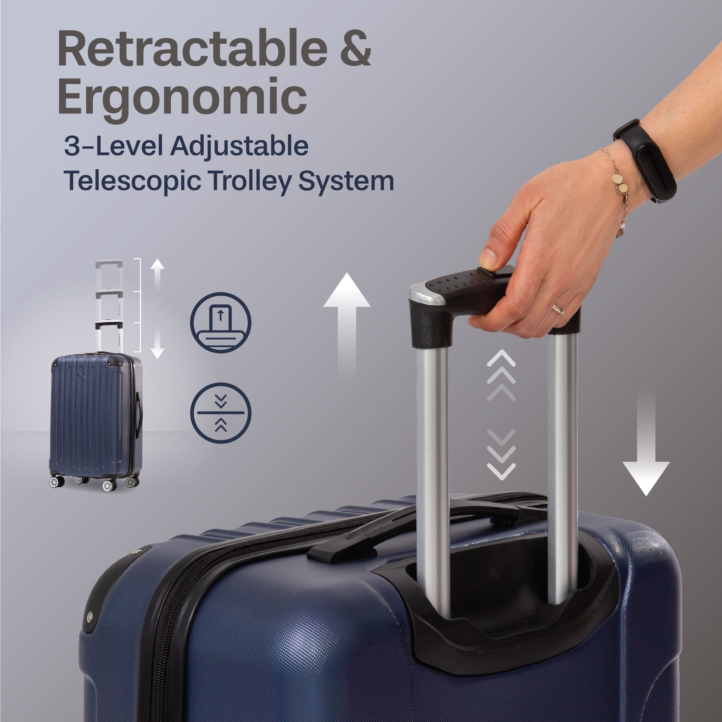 JetStream Aera Hardside Luggage Set, Suitcase Set with Spinner Wheels: Two Large Suitcases and One Carry on Luggage
