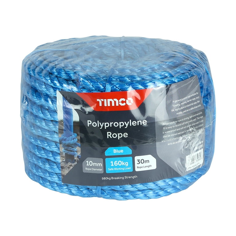 Timco - Polypropylene Rope - Blue - Coil (Size 10mm x 30m - 1 Each)