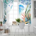 thumbnail image 5 of Jellyfish Coastal Blackout Curtains for Bedroom, Summer Nautical Starfish Coral Ocean Thermal Insulated Kitchen Drapes with Grommets, Light Blocking Window Treatment, 2 Panels 42" x 54", 5 of 7