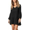 thumbnail image 3 of Vestido túnica de verano para mujer, cuello en V, informal, suelto, fluido, vestidos de cambio de columpio Ormromra, 3 of 7