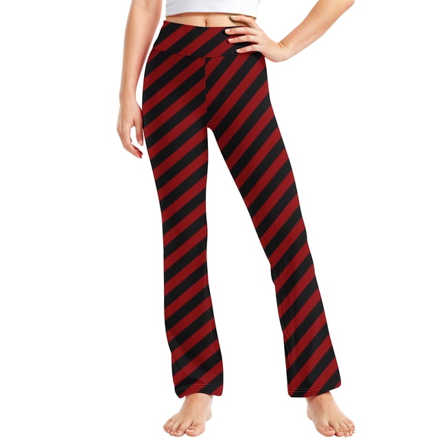 Odeerbi 2-13 Años Niñas Pantalones de Yoga de Pierna Ancha Pantalones de Entrenamiento A Rayas Baile Pantalones Deportivos Elasticidad Pantalones de Pierna Recta