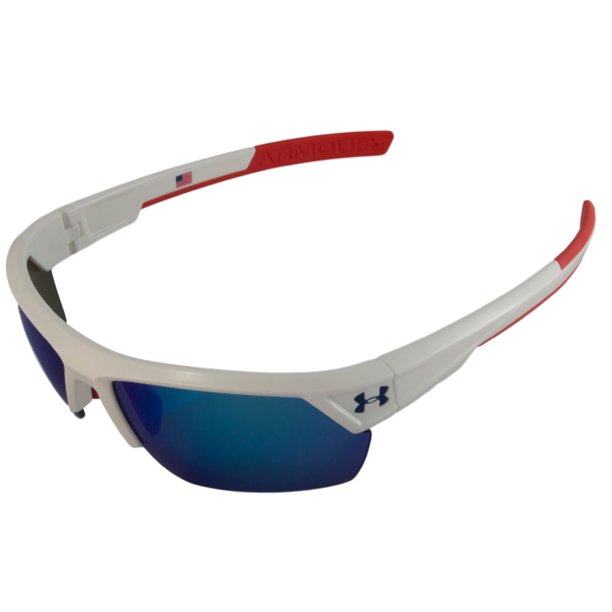 Under Armour Under Armour UA Igniter 2.0 Shiny White Red Frame Blue Mirror Lens USA Edition