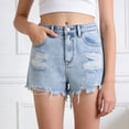 thumbnail image 2 of Sgkm Jean Shorts for Girls Cute Straight Leg Fringe Ripped Toddler Girl Jeans Summer High Waisted Clothes, 2 of 7