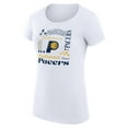 thumbnail image 2 of Women's G-III 4Her by Carl Banks White Indiana Pacers Super-Slim Fit Lightweight Team Name Collage Graphic T-Shirt, 2 of 3