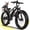 Black, variant on EOEOTWO 26'' Fat Tire Electric Mountain Bike for Adults, 1500W 48V 15Ah Battery, 60Miles Long Range, 34MPH High-Speed Cruiser Ebike, All-Terrain Bicycle with Front Suspension & LED Display UL2849