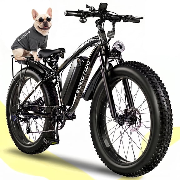 EOEOTWO 1500W Fat Tire Electric Bike for Adults, 26" Ebike with 48V 15Ah Removable Battery, Up to 34 MPH & 60 Miles Range, Front Suspension Mountain E-Bike, Dual Disc Brakes, UL 2849