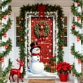 thumbnail image 5 of Christmas Snowman Door Cover Winter Let It Snow Doors Banner Christmas Front Door Porch Banner Snowman Photography Backdrop Sign for Xmas New Year Winter Holiday Home Party Decor, 5 of 6