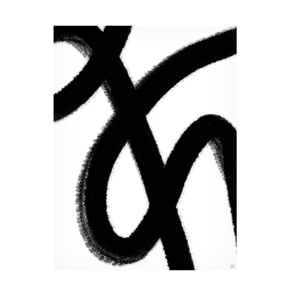 Canvas Wall Art - Line and Brush 'Big Brush 3' Wall Art for Living Room, Bedroom, or Office Décor by Trademark Fine Art - 14 x 19 Inches