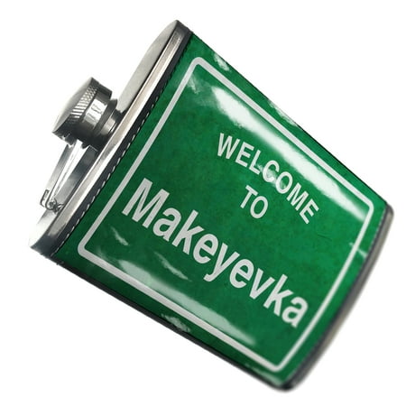 

NEONBLOND Flask Green Road Sign Welcome To Makeyevka
