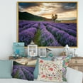 thumbnail image 2 of Designart 'Dramatic Clouds and Sunrise Over Lavender Field VII' Farmhouse Framed Canvas Wall Art Print, 2 of 5