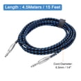 thumbnail image 2 of Uxcell Guitar Instrument Cable Straight to Straight Black Blue 15 Feet, 1/4 inch 1 pack, 2 of 6