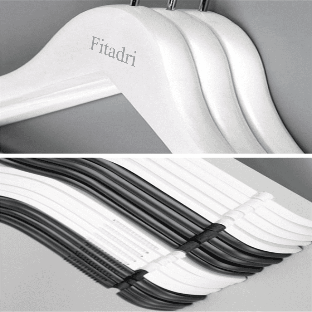 Fitadri White Wooden Hangers For Coats Suits