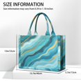 thumbnail image 3 of Large Capacity Tote Bag,Blue Marble Gold Line Pattern Handbag Fashion Luxury Tote Bag,15.7"x13"x 5.1" Inches,Laptop Compatible, 3 of 6