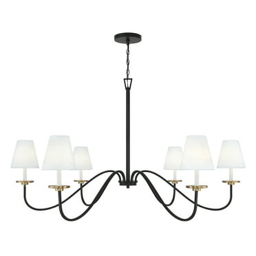 Trade Winds Ascend 6-Light Chandelier in Black with Natural Brass Accents