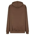 thumbnail image 3 of Jinhomg Womens Letter Print Sweatshirt Lightweight Comfy Long Sleeve Drawstring Hoodies Casual Loose Kangaroo Pocket Pullover Tops with Drawstring Sales Today Clearance Brown M, 3 of 6
