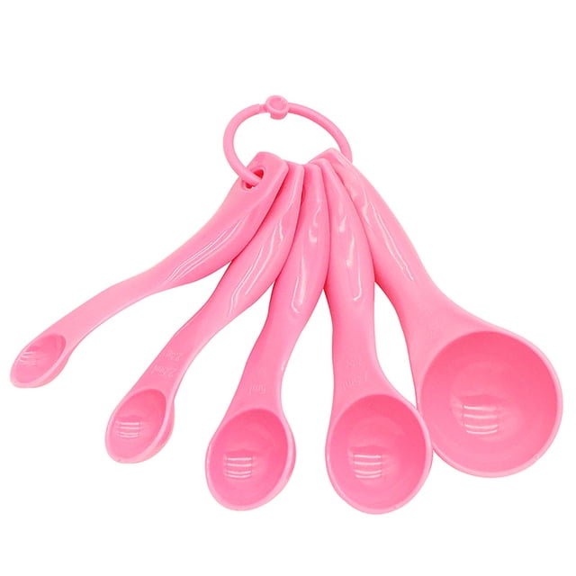 Plastic Set 5 Kitchen Tool Teaspoons For Measuring Drying And Liquid Quantity