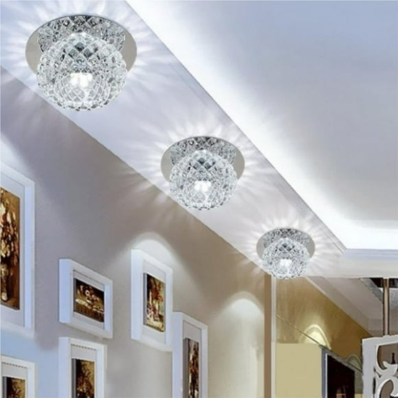 mmirethe Modern LED Crystal Ceiling Light 5W LED Ceiling Fixtures Foyer Corridor Lamp Entrance Hall Lamp Living Room Lamp