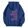 thumbnail image 6 of Hpapadks Hoodies for Women Word Graphic Print Vintage Trendy Preppy Long Sleeve Hooded Women's Sweatshirt Dark Blue L, 6 of 6