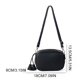 thumbnail image 2 of Bolso de hombro de cuero de PU bolso de mujer con borla bolso de mano de color sólido (negro), 2 of 9