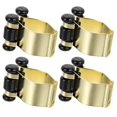 Monyance pool cue stand 4Pcs Fishing Rod Clips Billiards Cue Holders for Storage Rack (Golden)(1.57X0.98X0.79Inches)