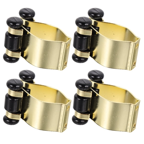 Supports de Canne à Pêche en Métal Doré Pinces Murales pour Usage Extérieur 4 Pcs