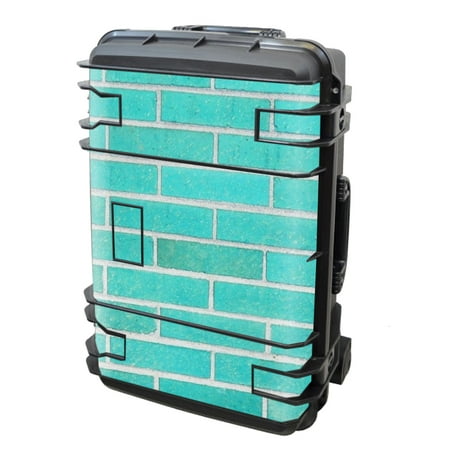 Skin Decal Vinyl Wrap for Seahorse SE-920 Case Skins Stickers Cover / Teal Baby Blue Brick Wall