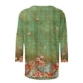thumbnail image 5 of Dyegold 3/4 Sleeve Tops For Women Summer Round Neck Dressy Casual Vintage Floral Print Shirts Plus Size Trendy Blouses Tunic, 5 of 5