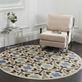 thumbnail image 2 of SAFAVIEH Veranda Branson Geometric Indoor/Outdoor Area Rug, 6'7" x 6'7" Round, Cream/Aqua, 2 of 10