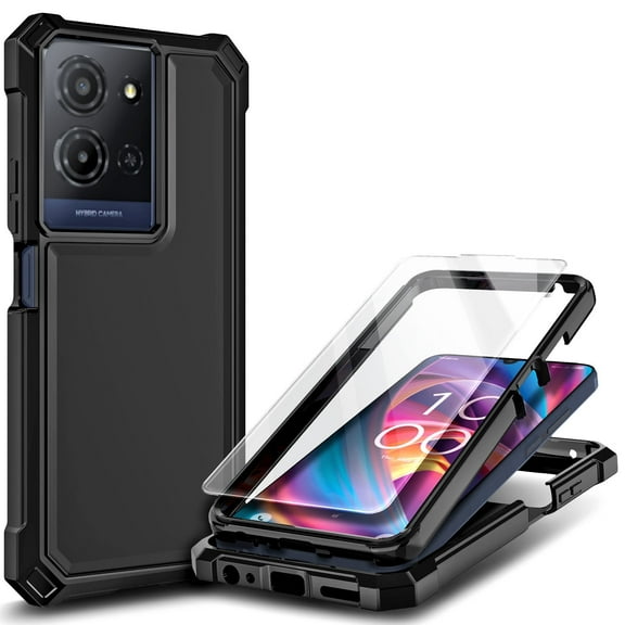 NGB SUPREMACY For TCL K32 5G Phone Case (T513W) Tempered Glass Screen Protector Full-Body Protective Shockproof Bumper TCL K32 Case Cover