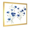 thumbnail image 2 of Designart 'Blue Cornflowers With Green Leaves On White III' Traditional Framed Art Print, 2 of 4