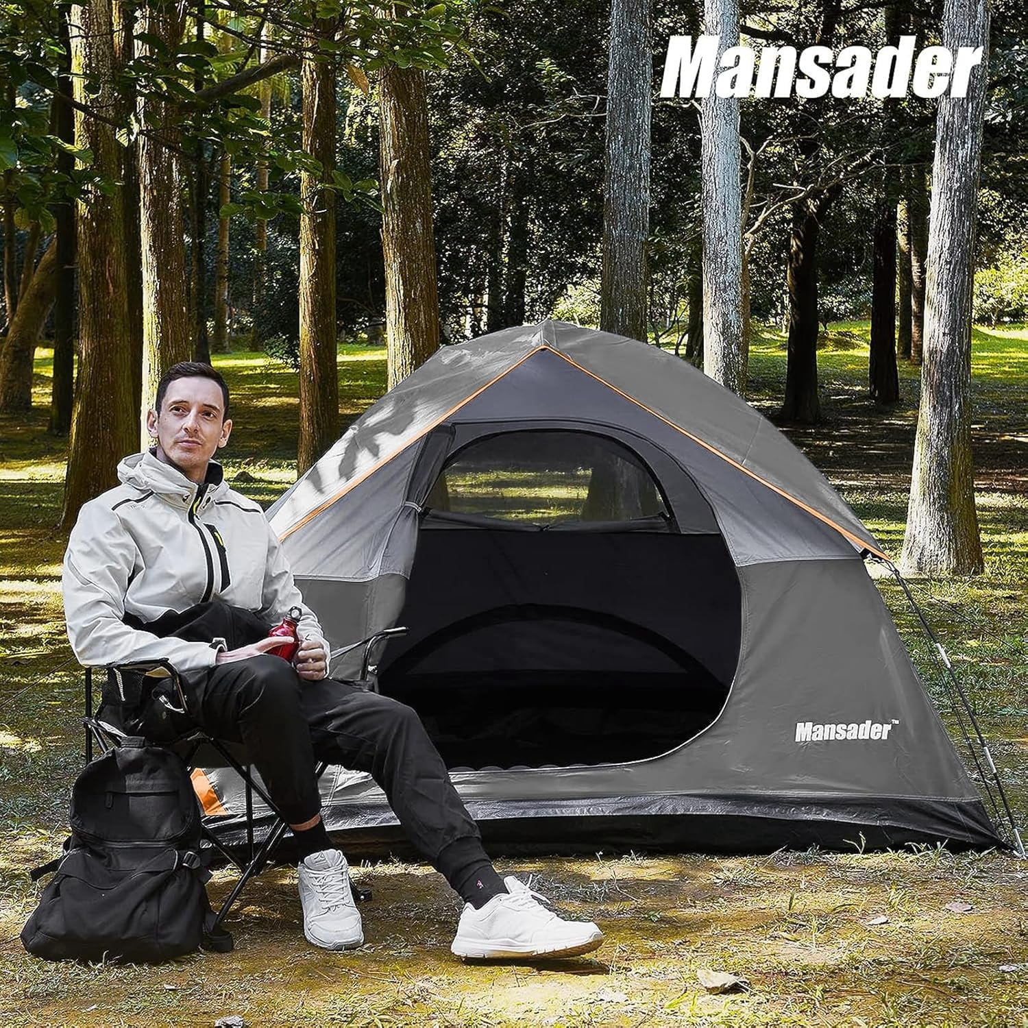 Camping Tent,Waterproof 4 Person Tents for Camping, Lightweight Easy Set Up Outdoor Hiking Tent with Carry Bag, Suit for Family Beach Hiking Travel