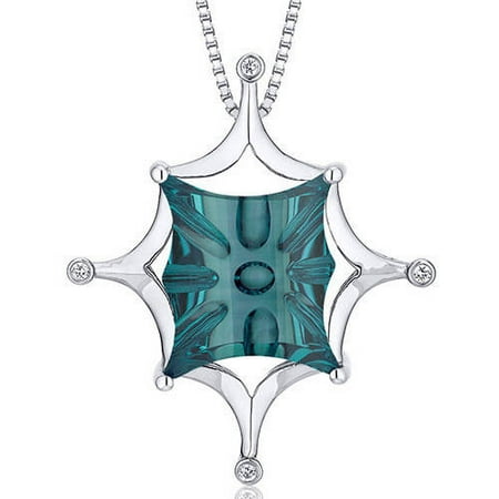 Oravo 15.00 Carat T.G.W. Butterfly Cut Created Alexandrite Rhodium over Sterling Silver Pendant, 18