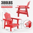 thumbnail image 4 of Tappio HDPE Adirondack Chair Set of 2, Patio Seat All Weather Outdoor Patio Chair with Cup Holder for Lawn Yard Fire Pit, Red, 4 of 8