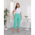 thumbnail image 2 of HDE Plus Size Pull On Capris for Women Turquoise - 2X, 2 of 6